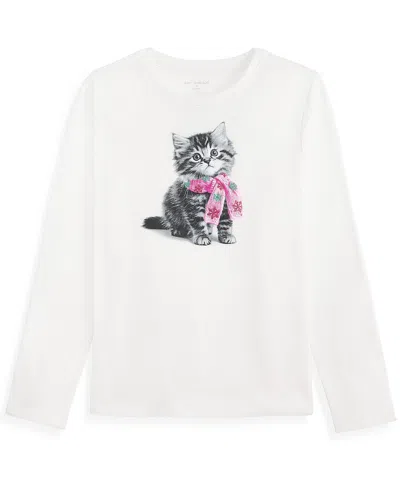 Epic Threads Girls' Xs-xl Long-sleeve Crewneck T-shirt, Macy's Exclusive In Angel White