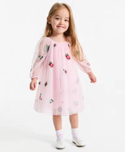 Epic Threads Babies' Toddler Girls' 12m-5t Holiday Long-sleeve Tutu Dress, Macy's Exclusive In Pink