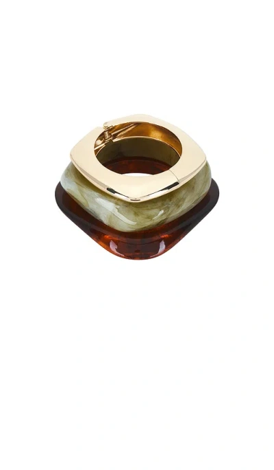 Epifene Bangles Set Of 3 In Coffee  Olive & Gold