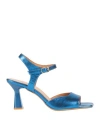 Epoche' Xi Woman Sandals Bright Blue Size 7 Leather