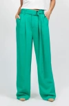 Equipment Armand Belted Wide Leg Pants In Emerald