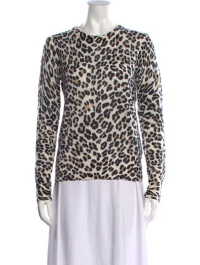 Pre-owned Equipment Cashmere Animal Print Sweater In Neutrals
