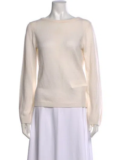 Pre-owned Equipment Cashmere Bateau Neckline Sweater In Neutrals