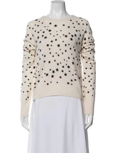 Pre-owned Equipment Graphic Print Crew Neck Sweater In White