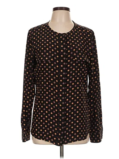 Pre-owned Equipment Long Sleeve Blouse In Black