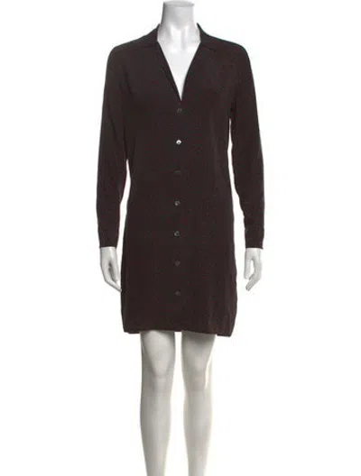 Pre-owned Equipment Polka Dot Print Mini Dress In Black