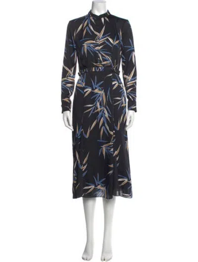 Pre-owned Equipment Printed Midi Length Dress In Black