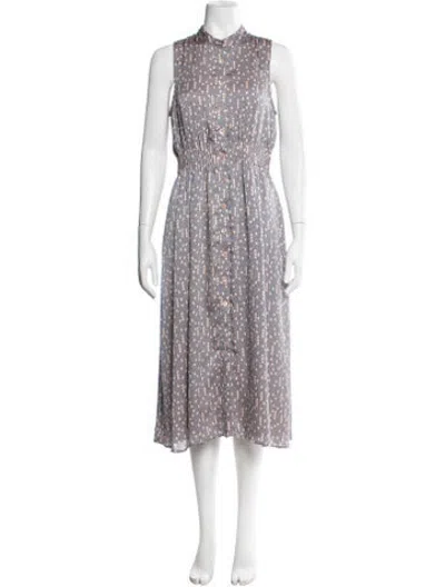 Pre-owned Equipment Printed Midi Length Dress In Blue/pink