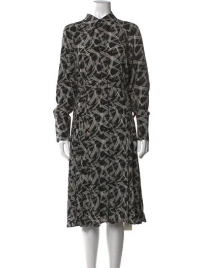Pre-owned Equipment Silk Midi Length Dress In Black/white
