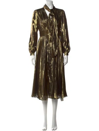 Pre-owned Equipment Silk Midi Length Dress In Metallic