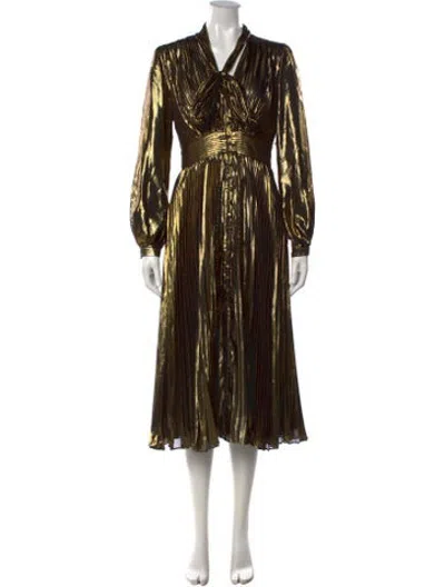 Pre-owned Equipment Silk Midi Length Dress W/ Tags In Metallic