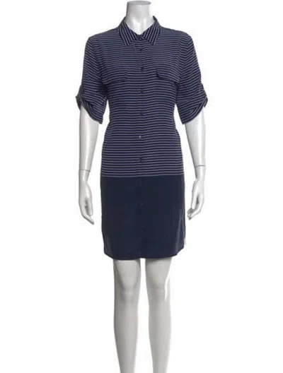 Pre-owned Equipment Silk Mini Dress In Blue