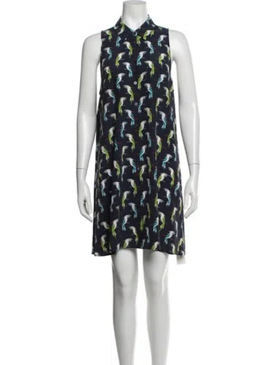 Pre-owned Equipment Silk Mini Dress In Blue