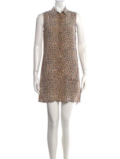 Pre-owned Equipment Silk Mini Dress In Brown