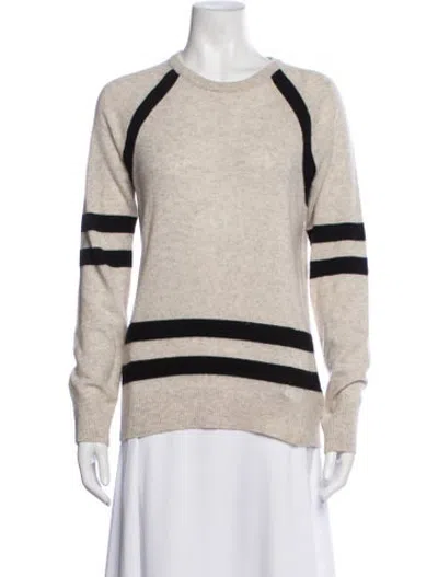 Pre-owned Equipment Striped Crew Neck Sweater In Neutrals