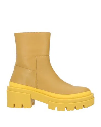 Eqüitare Equitare Woman Ankle Boots Mustard Size 10 Soft Leather In Yellow