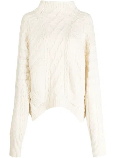 Erdem Cable-knit High-low Jumper In White