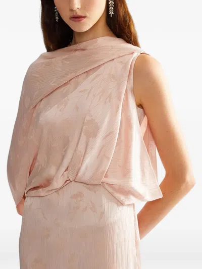 Erdem Draped Jacquard Maxi Gown In Pink