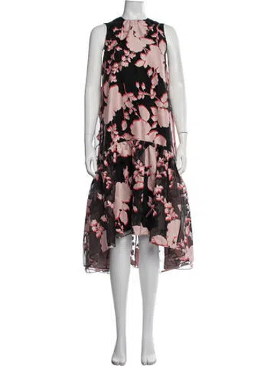 Pre-owned Erdem Floral Print Midi Length Dress In Multicolor