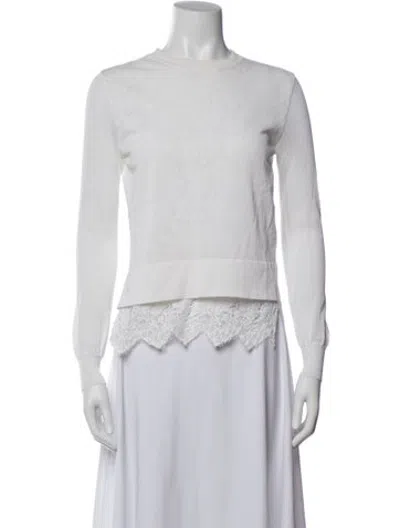 Pre-owned Erdem Lace Pattern Crew Neck Blouse In Neutrals