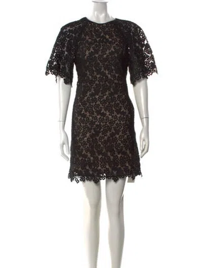 Pre-owned Erdem Lace Pattern Mini Dress In Black