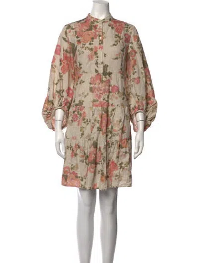 Pre-owned Erdem Linen Mini Dress In Neutrals