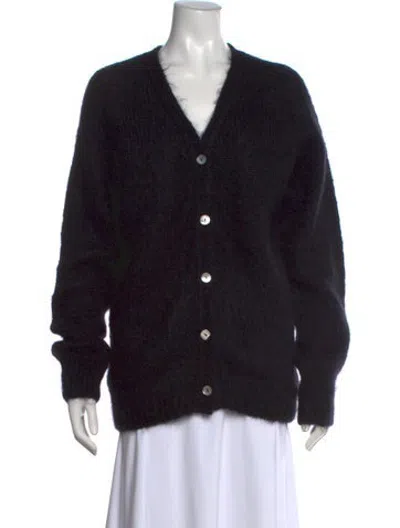 Pre-owned Erdem Mohair V-neck Sweater In Black