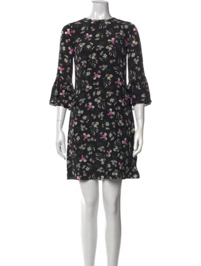 Pre-owned Erdem Silk Mini Dress In Black