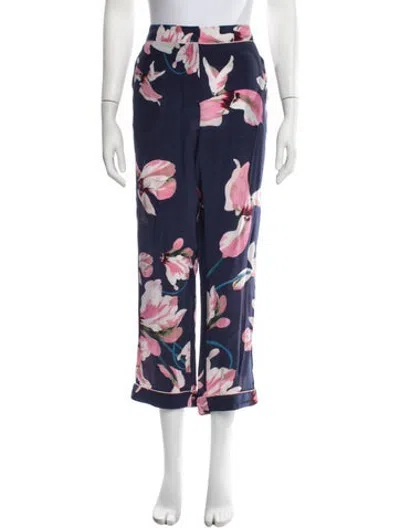 Pre-owned Erdem Silk Wide Leg Pants In Blue
