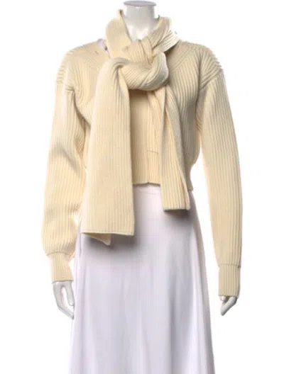 Pre-owned Erdem Wool V-neck Sweater In Neutrals