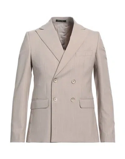 Eredi Del Duca Man Blazer Ivory Size 36 Polyester, Wool, Elastane In Neutral