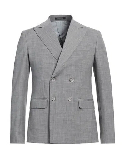Eredi Del Duca Man Blazer Light Grey Size 36 Polyester, Wool, Elastane In Gray