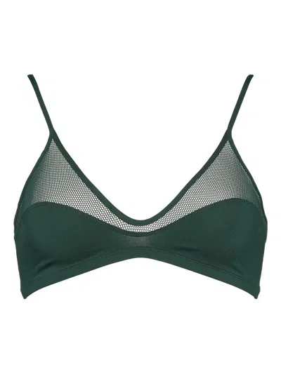 Eres Complice Triangle Bikini Top In Green