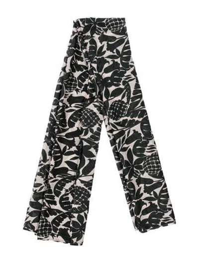 Pre-owned Eres Floral Print Scarf In Green