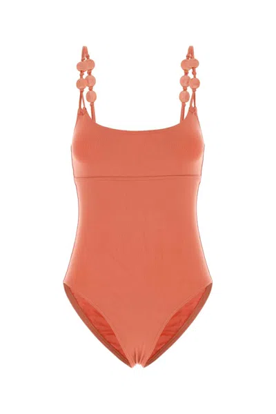 Eres Lynda Peach Stretch Nylon Mini Swimsuit In Orange