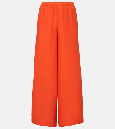 Eres Select Linen Wide-leg Pants In Orange