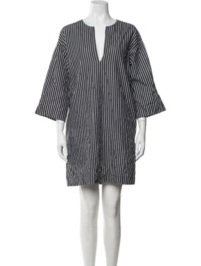 Pre-owned Eres Striped Mini Dress In Grey