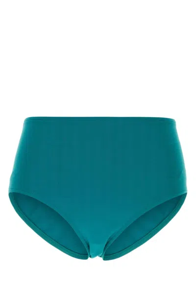 Eres Teal Green Stretch Nylon Bikini Bottom In Blue