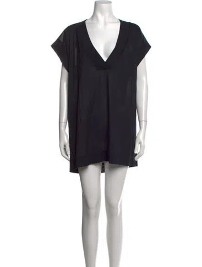 Pre-owned Eres V-neck Mini Dress In Blue