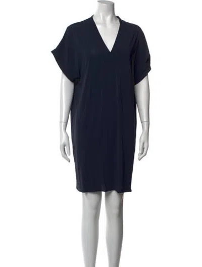 Pre-owned Eres V-neck Mini Dress In Blue