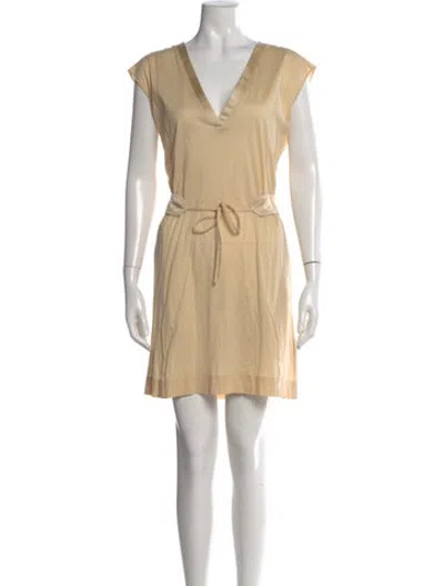 Pre-owned Eres V-neck Mini Dress In Neutrals