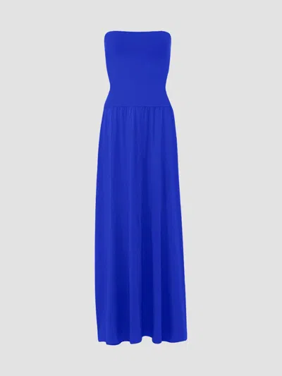 Eres Women's Ankara Cotton Strapless Maxi Dress In Indigo