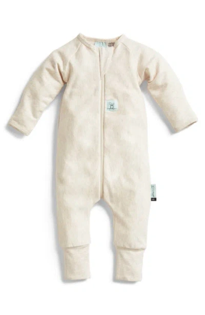 Ergopouch Kids' 1.0 Tog Long Sleeve Layering Romper In Oatmeal Marle