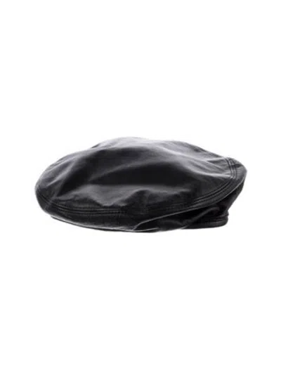 Pre-owned Eric Javits Black Leather Beret
