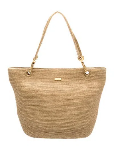 Pre-owned Eric Javits Raffia Shoulder Bag In Brown/neutrals