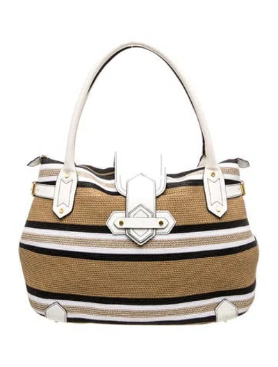 Pre-owned Eric Javits Straw Top Handle Bag In Neutrals