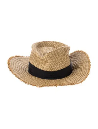 Pre-owned Eric Javits Women Brown Straw  Panama Hat