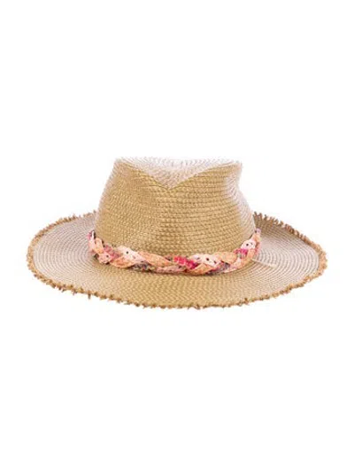 Pre-owned Eric Javits Women's Browns Straw  Panama Hat