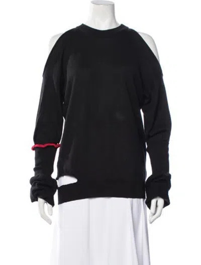 Pre-owned Erika Cavallini Crew Neck Sweater In Black
