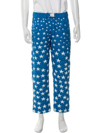 Pre-owned Erl Graphic Print Pants In Blue